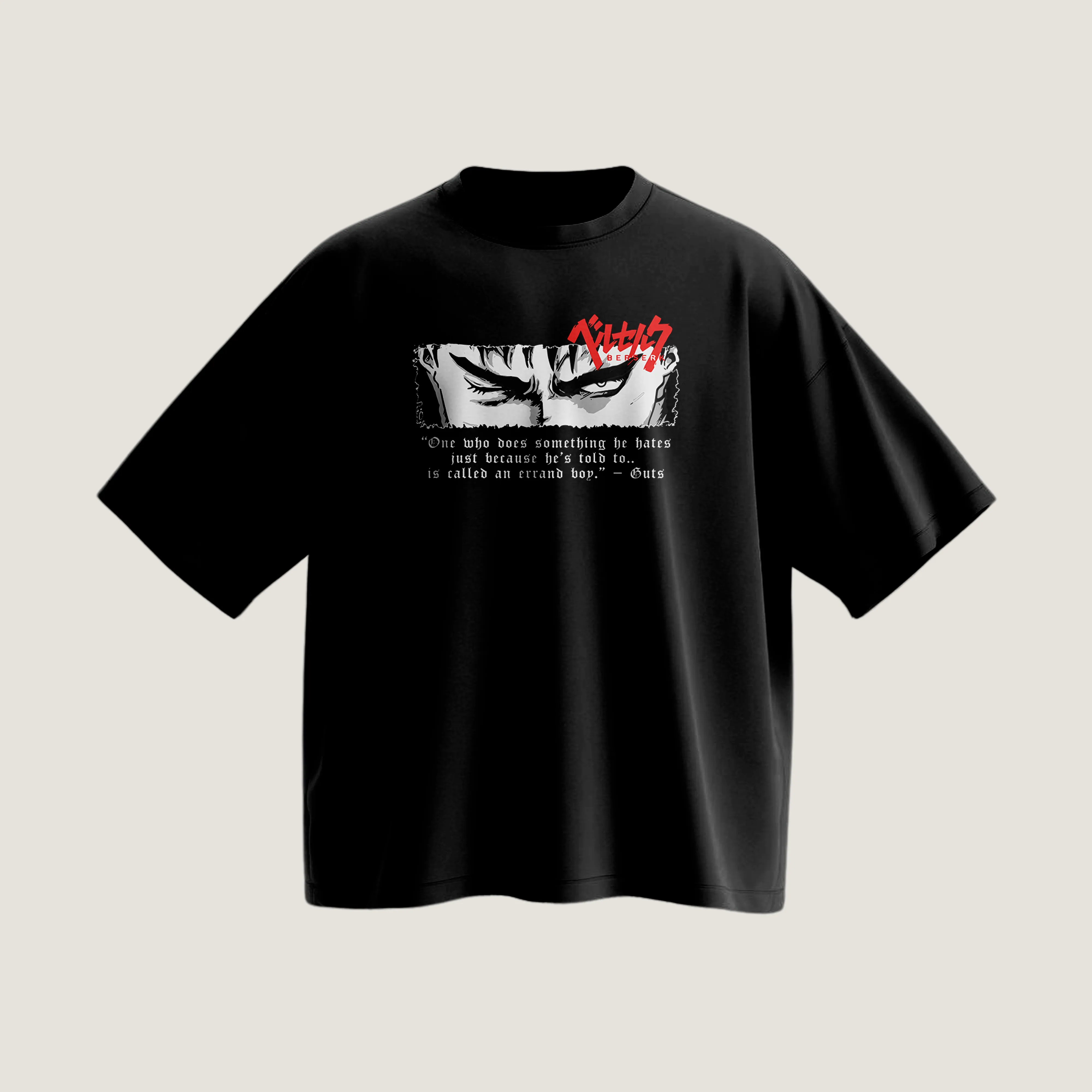 Franela Oversized Berserk – Guts Dark Rage (Heavy Streetwear)